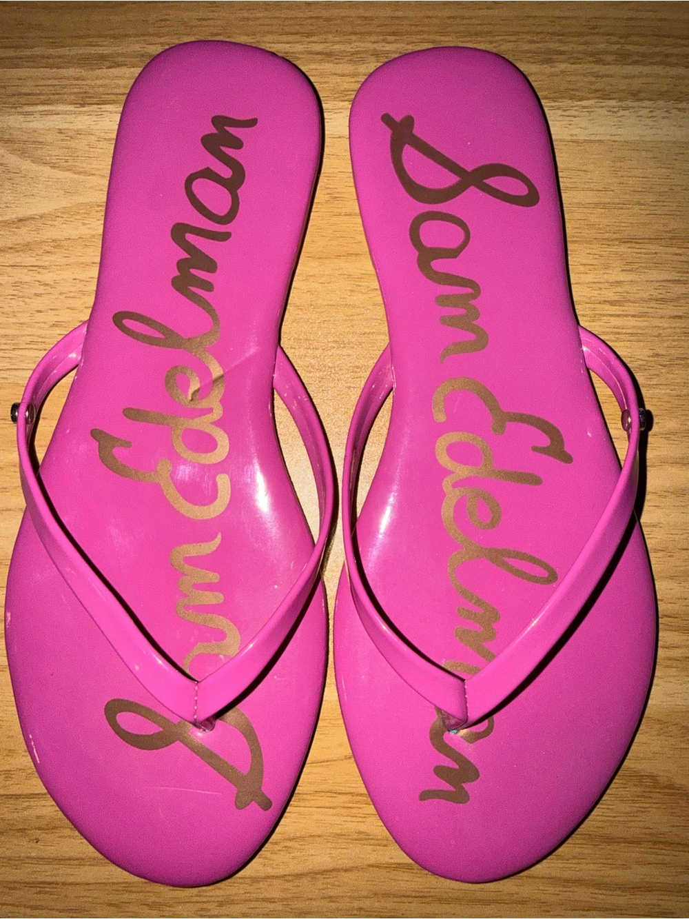 Women's Pink Patent Sam Edelman Oliver Flip Flop Sandals